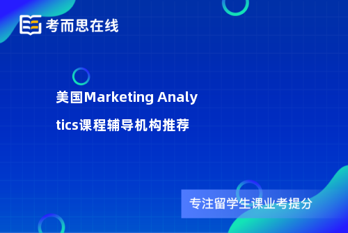 美国Marketing Analytics课程辅导机构推荐