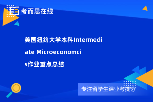 美国纽约大学本科Intermediate Microeconomcis作业重点总结