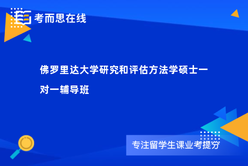 佛罗里达大学研究和评估方法学硕士一对一辅导班