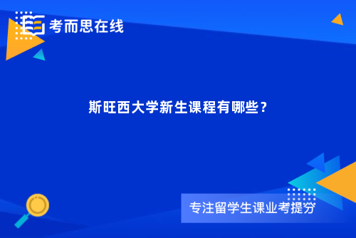 斯旺西大学新生课程有哪些？