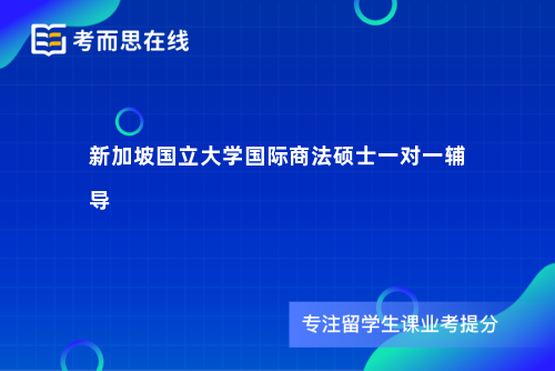 新加坡国立大学国际商法硕士一对一辅导