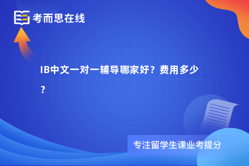 IB中文一对一辅导哪家好？费用多少？