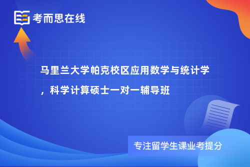 马里兰大学帕克校区应用数学与统计学，科学计算硕士一对一辅导班