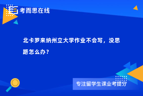 北卡罗来纳州立大学作业不会写，没思路怎么办？