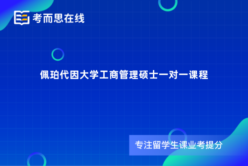 佩珀代因大学工商管理硕士一对一课程