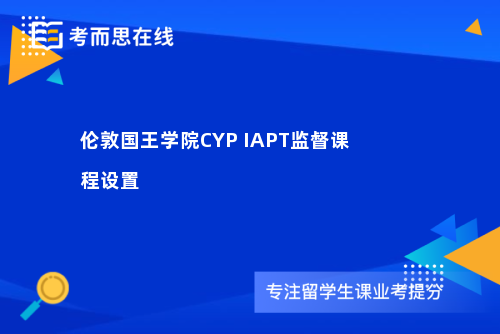 伦敦国王学院CYP IAPT监督课程设置