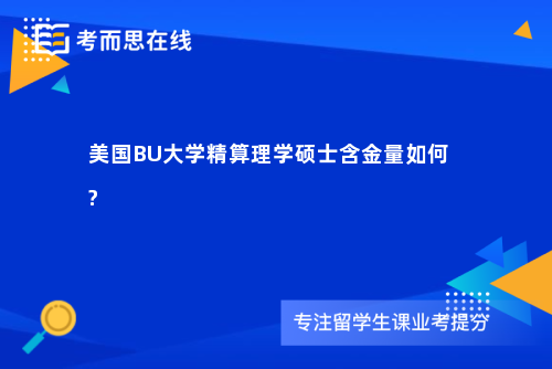 美国BU大学精算理学硕士含金量如何?