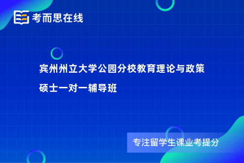 宾州州立大学公园分校教育理论与政策硕士一对一辅导班
