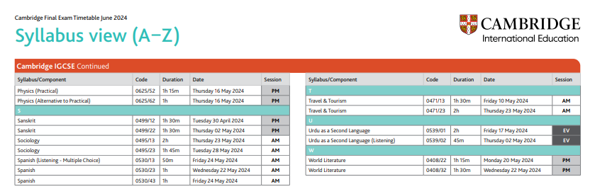 2024年CAIE局IGCSE、A-Level夏季考试报名时间及考试时间