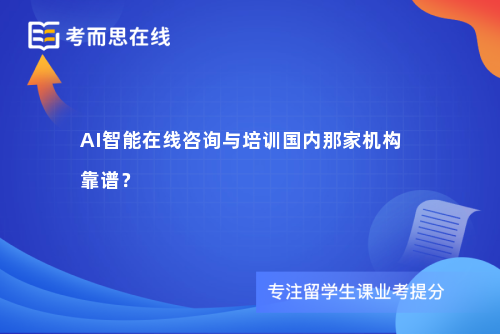 AI智能在线咨询与培训国内那家机构靠谱？
