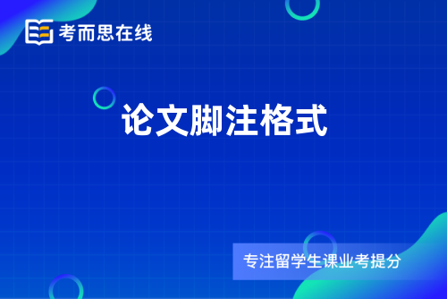 论文脚注格式