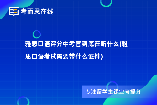 雅思口语评分中考官到底在听什么(雅思口语考试需要带什么证件)