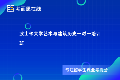 波士顿大学艺术与建筑历史一对一培训班