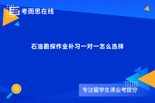 石油勘探作业补习一对一怎么选择