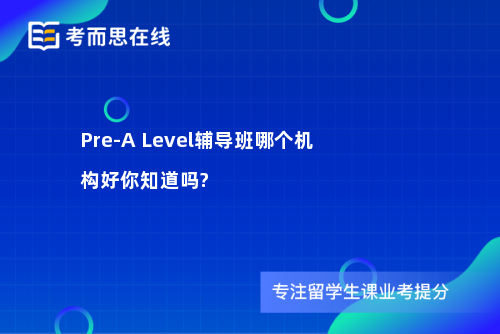 Pre-A Level辅导班哪个机构好你知道吗?