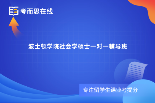 波士顿学院社会学硕士一对一辅导班