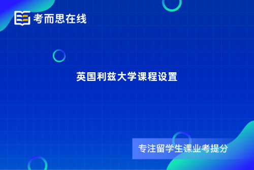 英国利兹大学课程设置