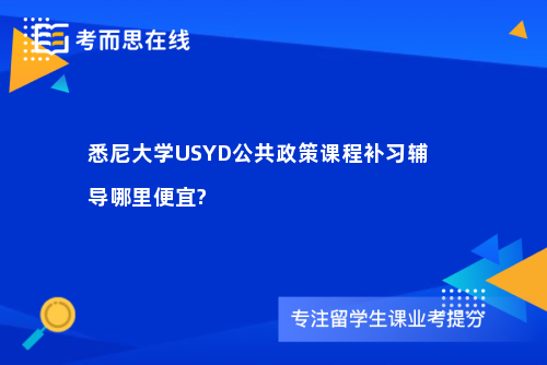 悉尼大学USYD公共政策课程补习辅导哪里便宜?
