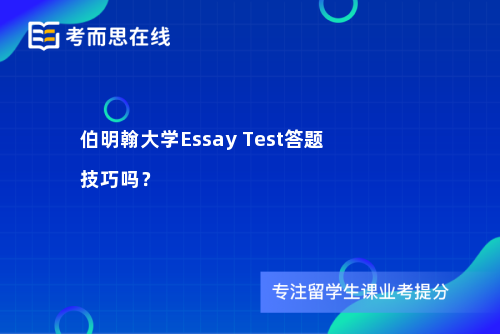 伯明翰大学Essay Test答题技巧吗？