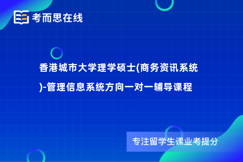香港城市大学理学硕士(商务资讯系统)-管理信息系统方向一对一辅导课程
