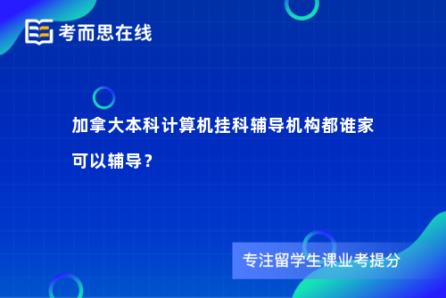 加拿大本科计算机挂科辅导机构都谁家可以辅导？