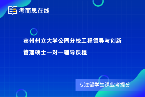 宾州州立大学公园分校工程领导与创新管理硕士一对一辅导课程