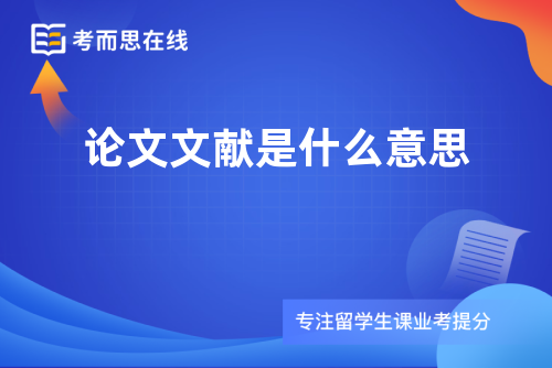 论文文献是什么意思