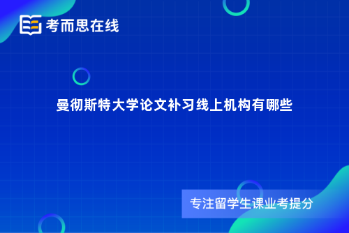 曼彻斯特大学论文补习线上机构有哪些