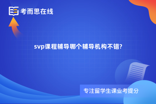 svp课程辅导哪个辅导机构不错?