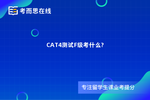 CAT4测试F级考什么?