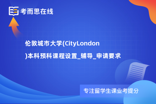 伦敦城市大学(CityLondon)本科预科课程设置_辅导_申请要求