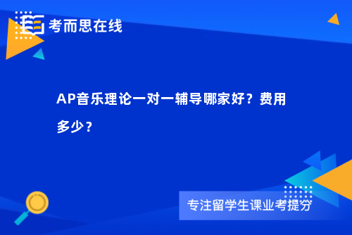 AP音乐理论一对一辅导哪家好？费用多少？