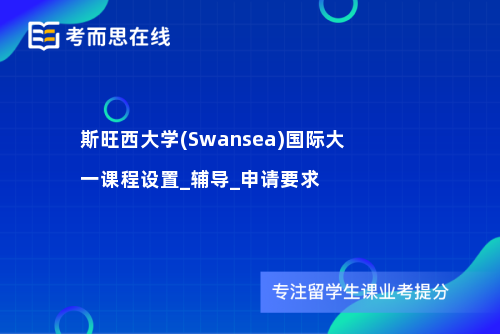 斯旺西大学(Swansea)国际大一课程设置_辅导_申请要求