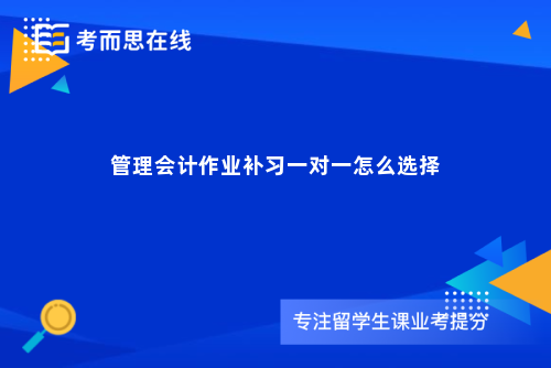 管理会计作业补习一对一怎么选择