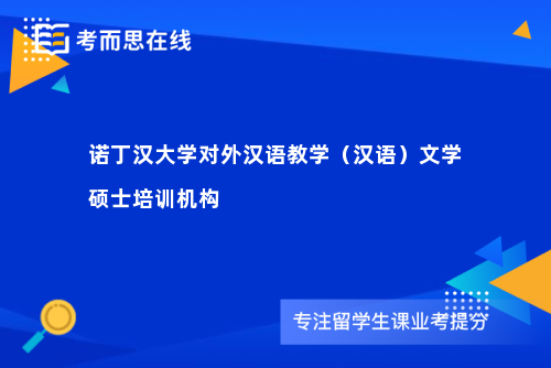 诺丁汉大学对外汉语教学（汉语）文学硕士培训机构