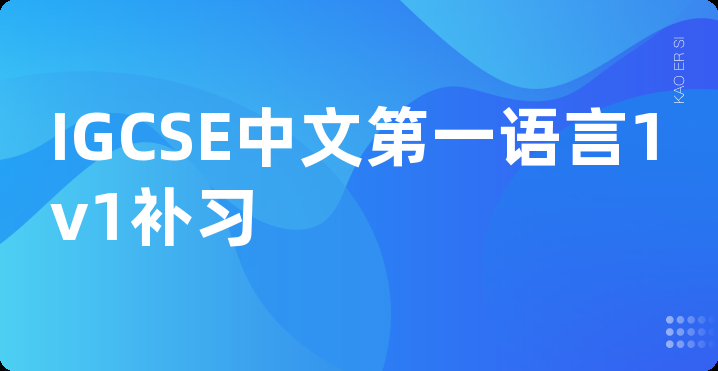 IGCSE中文第一语言1v1补习