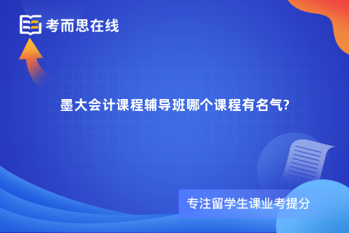 墨大会计课程辅导班哪个课程有名气?