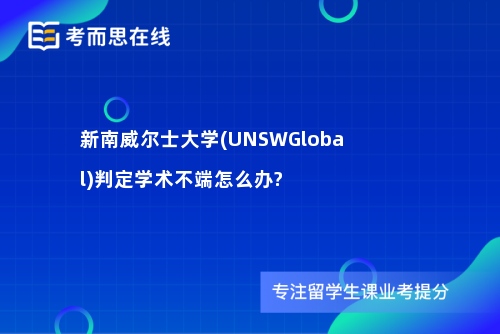 新南威尔士大学(UNSWGlobal)判定学术不端怎么办?