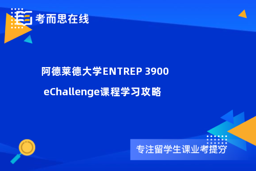 阿德莱德大学ENTREP 3900 eChallenge课程学习攻略