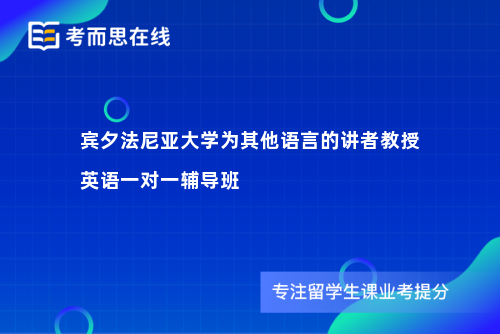 宾夕法尼亚大学为其他语言的讲者教授英语一对一辅导班