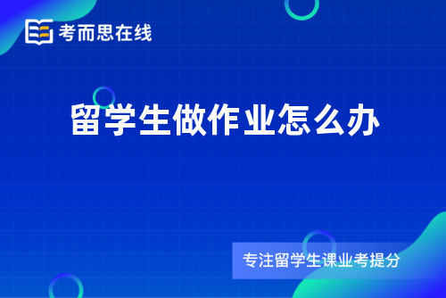 留学生做作业怎么办
