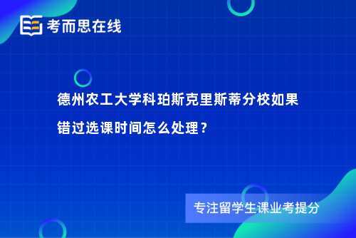 德州农工大学科珀斯克里斯蒂分校如果错过选课时间怎么处理？