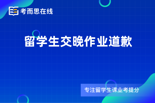 留学生交晚作业道歉