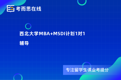 西北大学MBA+MSDI计划1对1辅导