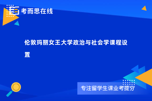 伦敦玛丽女王大学政治与社会学课程设置