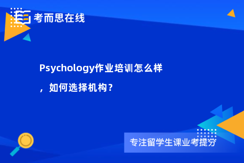 Psychology作业培训怎么样，如何选择机构？