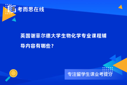 英国谢菲尔德大学生物化学专业课程辅导内容有哪些？