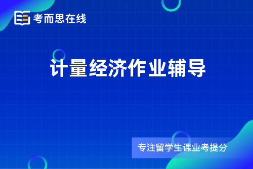 计量经济作业辅导