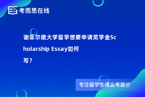 谢菲尔德大学留学想要申请奖学金Scholarship Essay如何写？