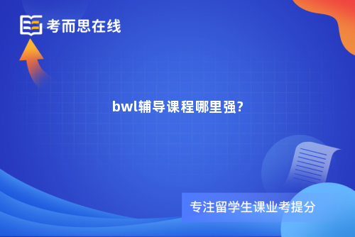 bwl辅导课程哪里强?